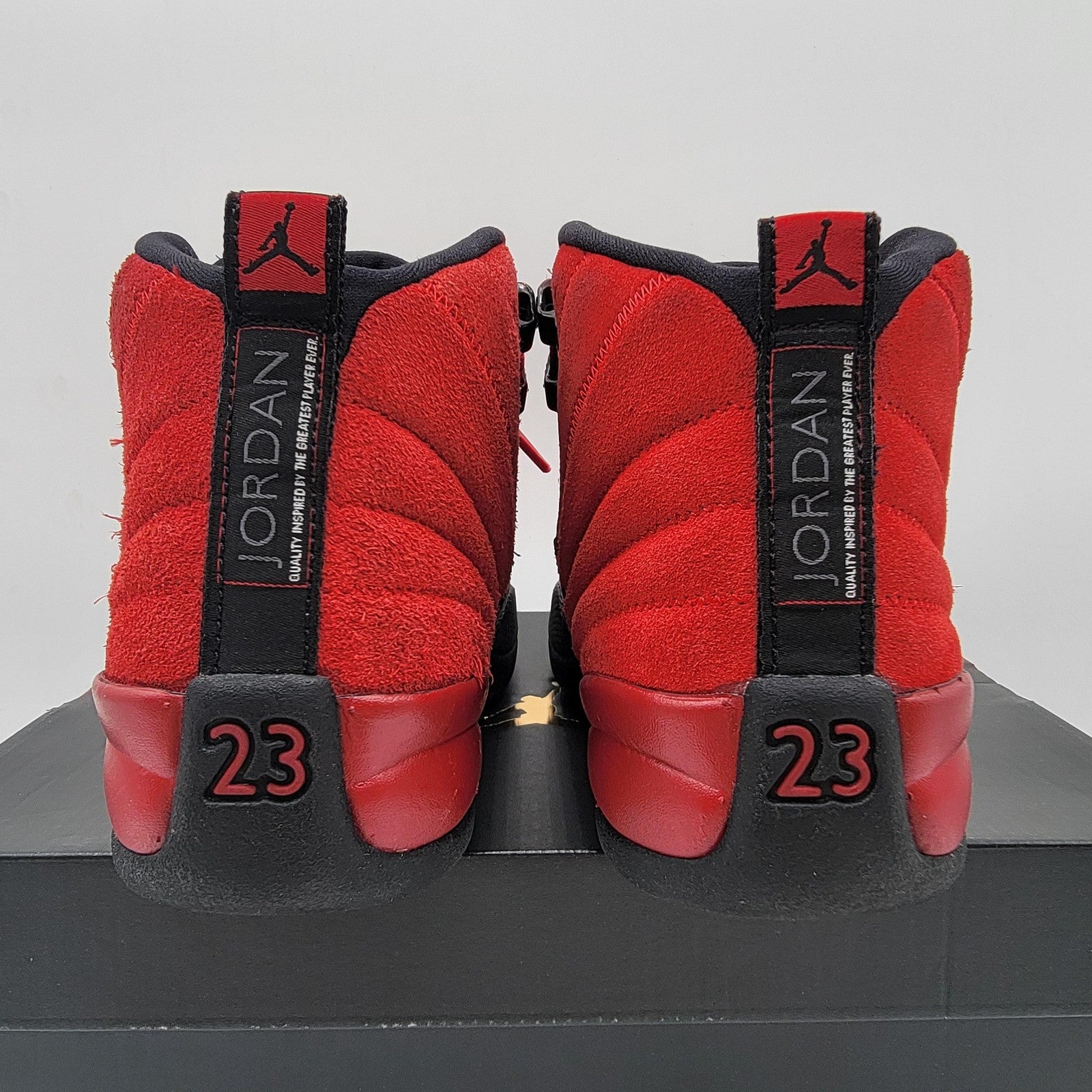 Air Jordan 12 Retro Shoes Youth Size 5Y Red Black Varsity Flu Game 153265-602 GS4