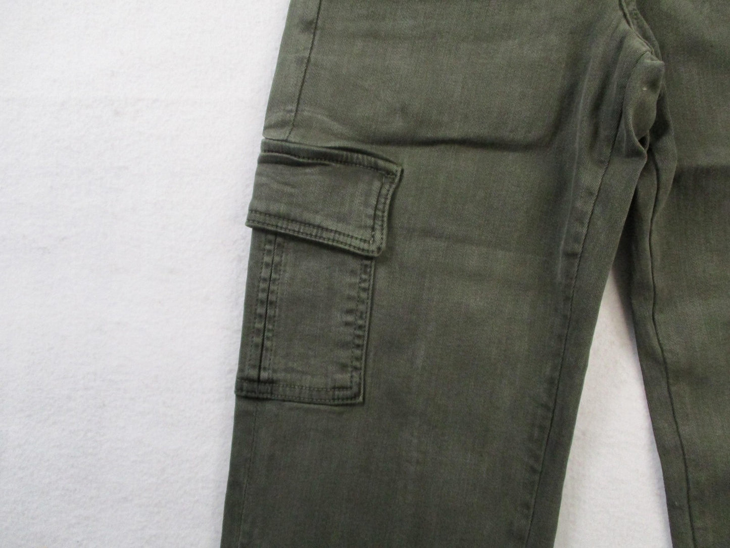 Fidelity Denim Panther Full Cargo Jeans Womens 26 Deep Sage Green Made USA 14612