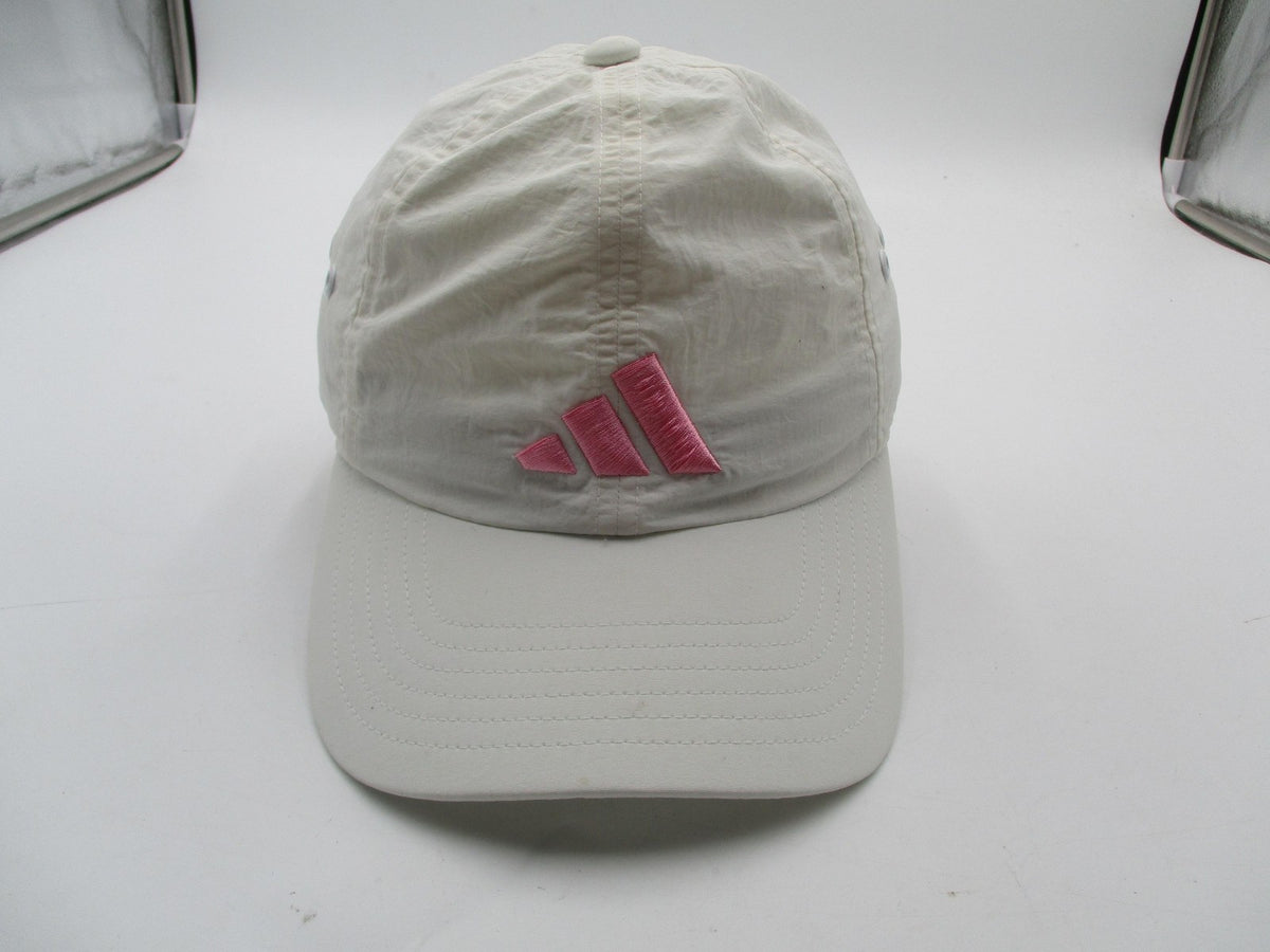 Adidas Hat Cap Strap Back Mens One Size White Pink AEROREADY Nylon Baseball0