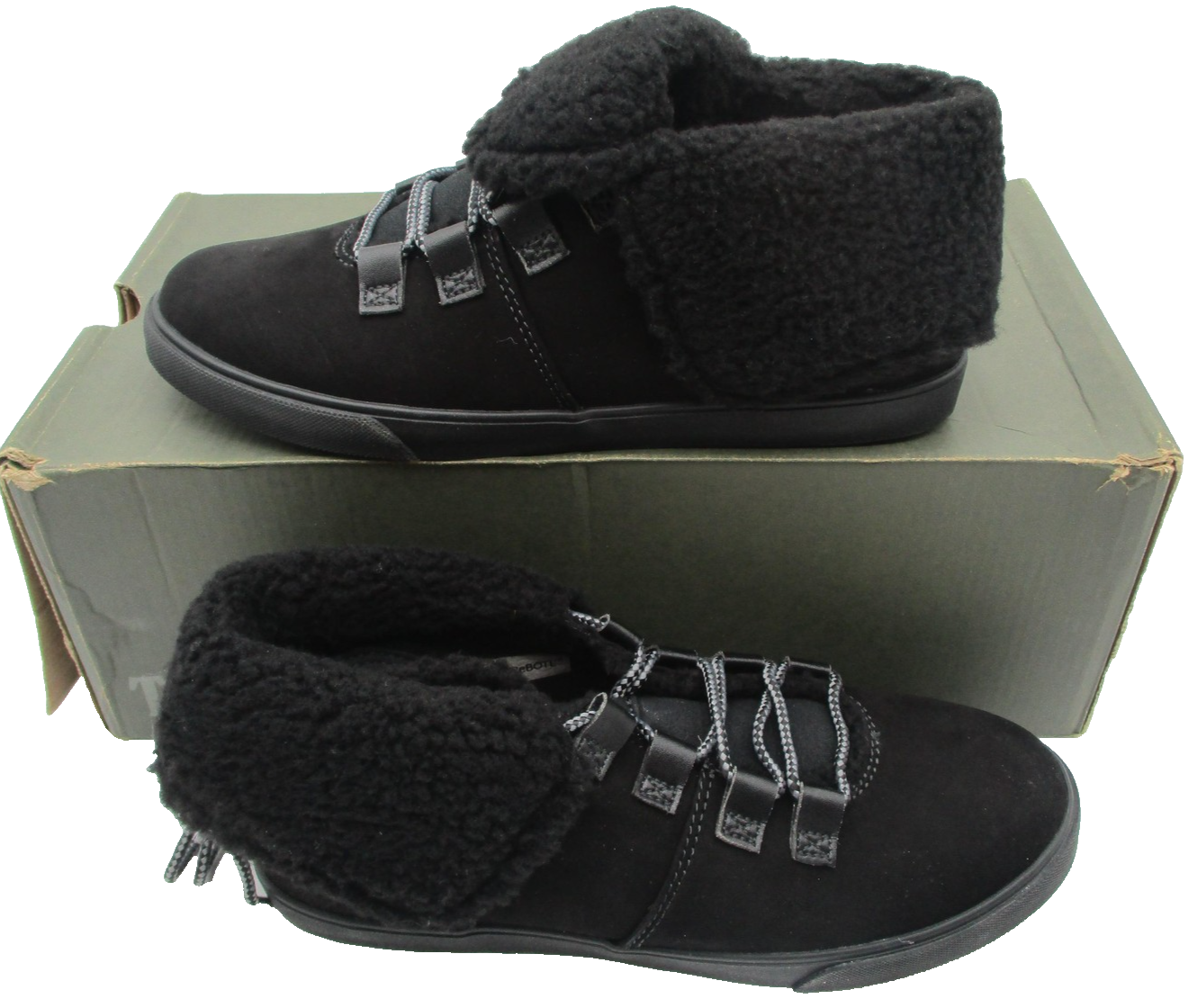 Timberland Dausette Fleece Fold Down Snow Boots Womens Size 7.5 Black Nubuck2