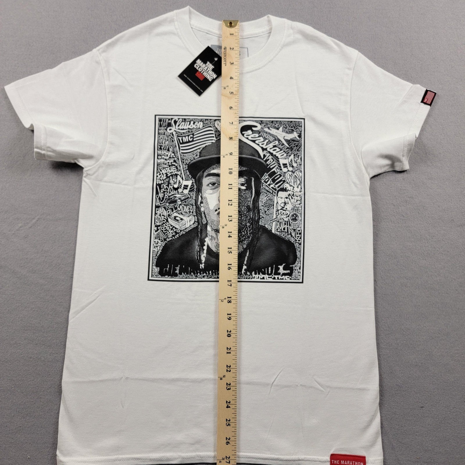 The Marathon Clothing Shirt Mens Small White Graphic TMC Crenshaw Run A Lap Tee9