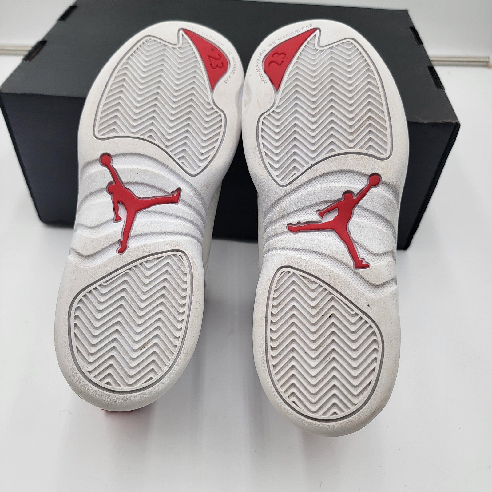 Air Jordan 12 FIBA Shoes Youth Sz 3Y Retro Basketball White/Red 151186-107