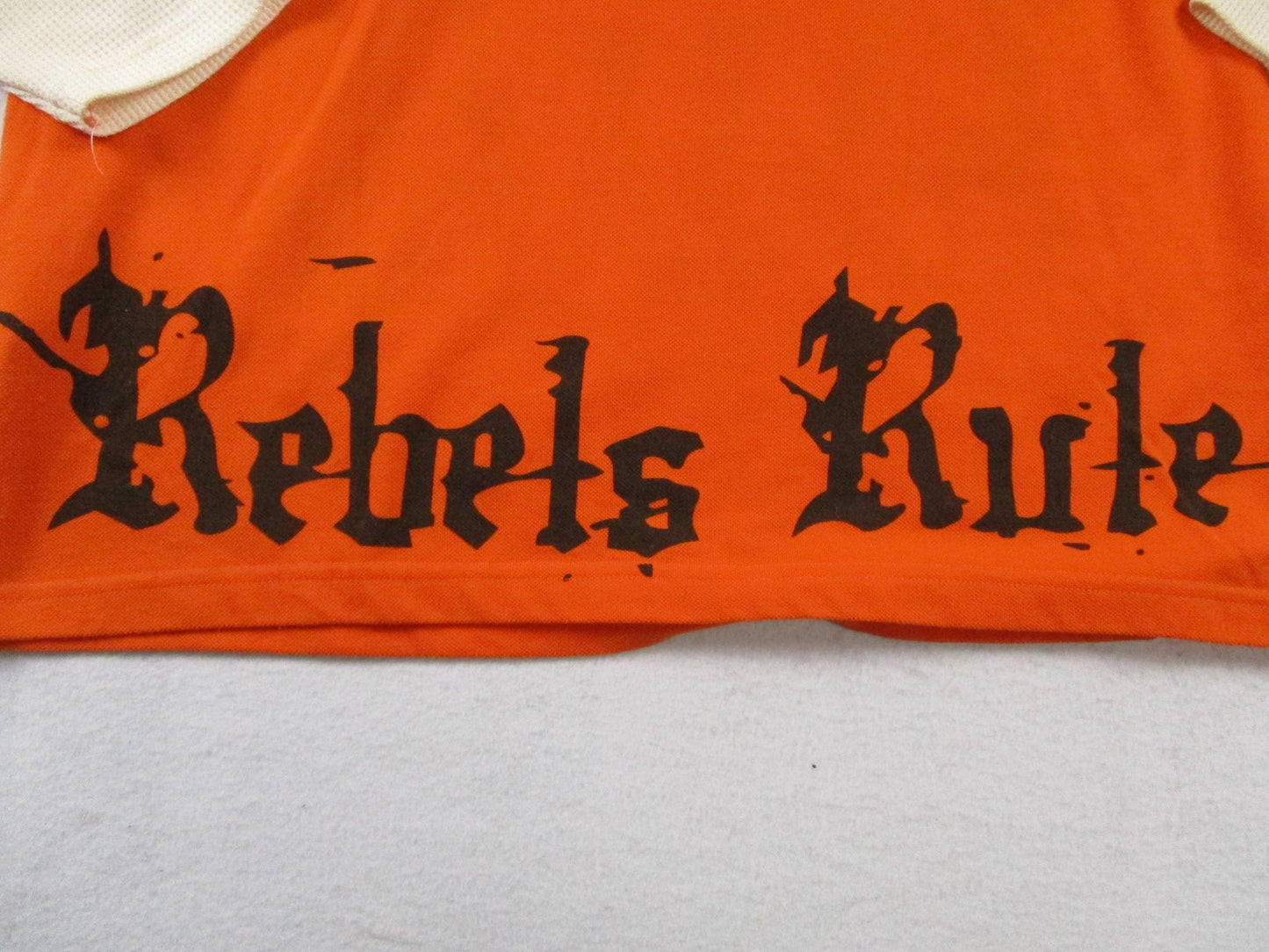 Kaalu Polo Shirt Mens 2XL Orange Rebels Rule Graphic Layered Long Sleeve 173813