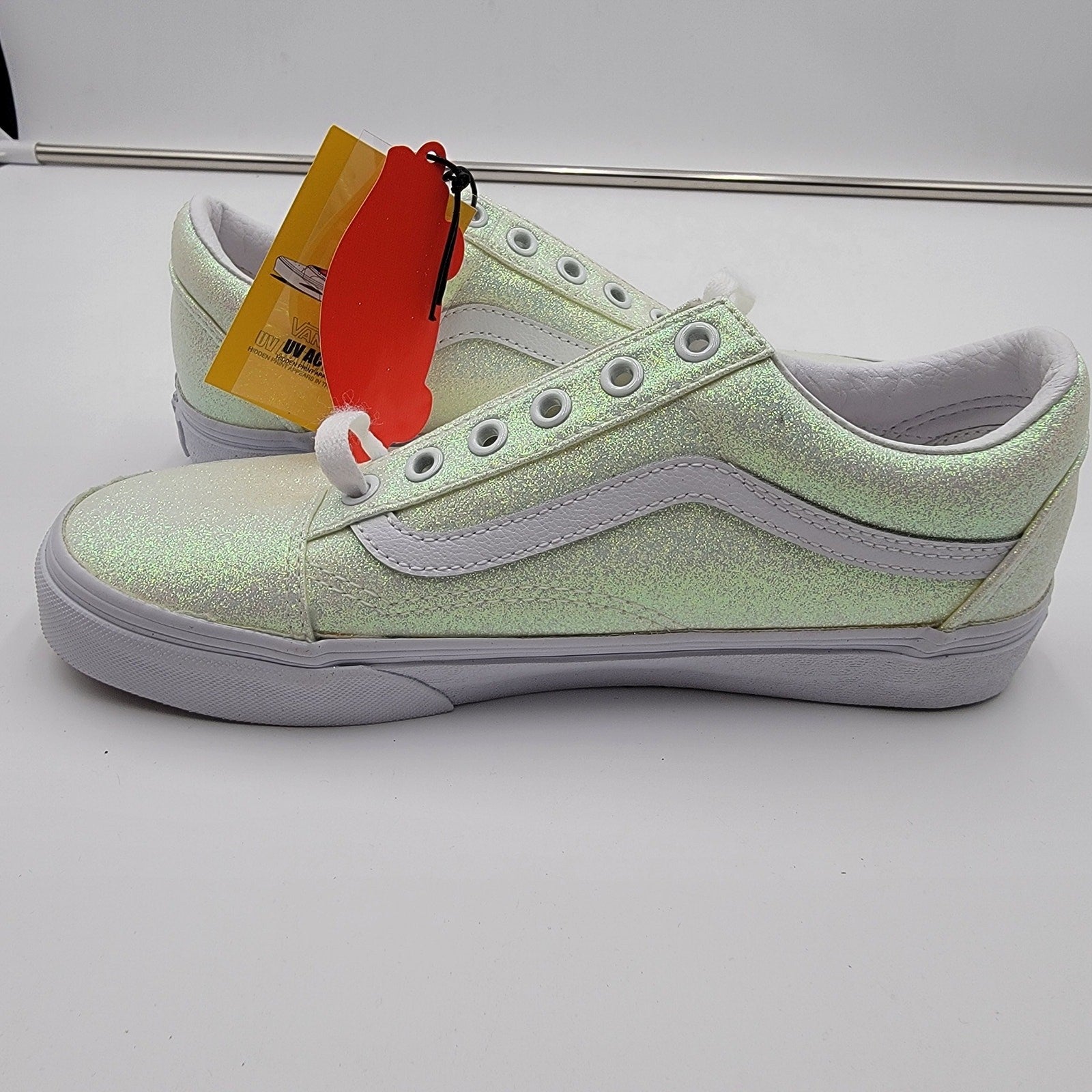 Vans Old Skool UV Glitter Sz 6M/7.5W Pink/Green VN0A3WKT3UA11