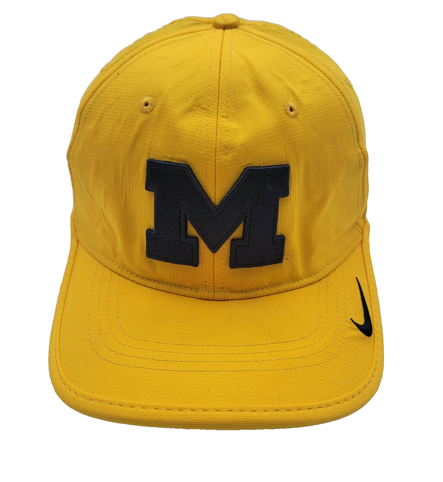 Michigan Wolverines Hat Cap Strap Back Yellow NCAA Football Dri Fit Nike Mens0