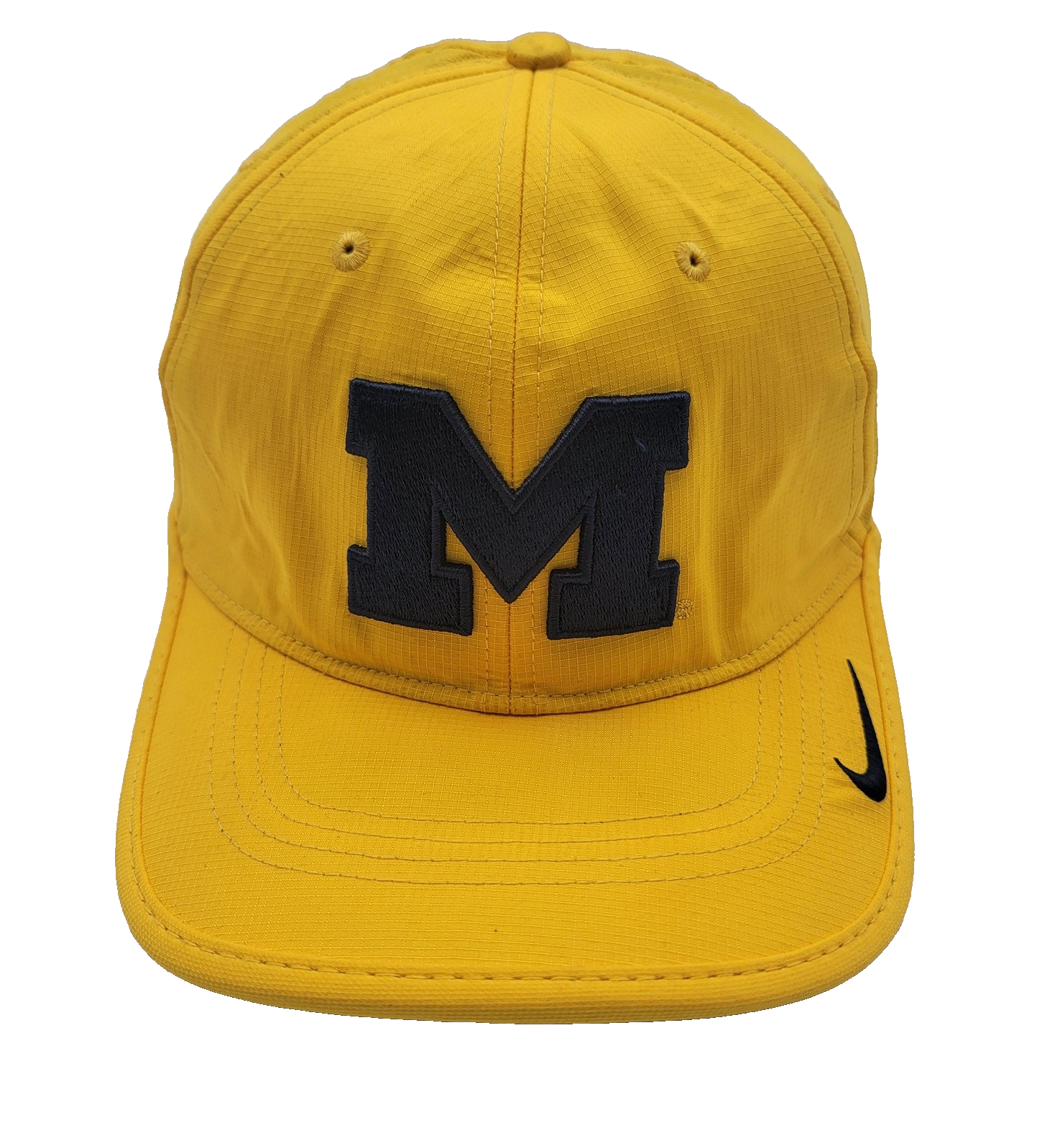 Michigan Wolverines Hat Cap Strap Back Yellow NCAA Football Dri Fit Nike Mens0