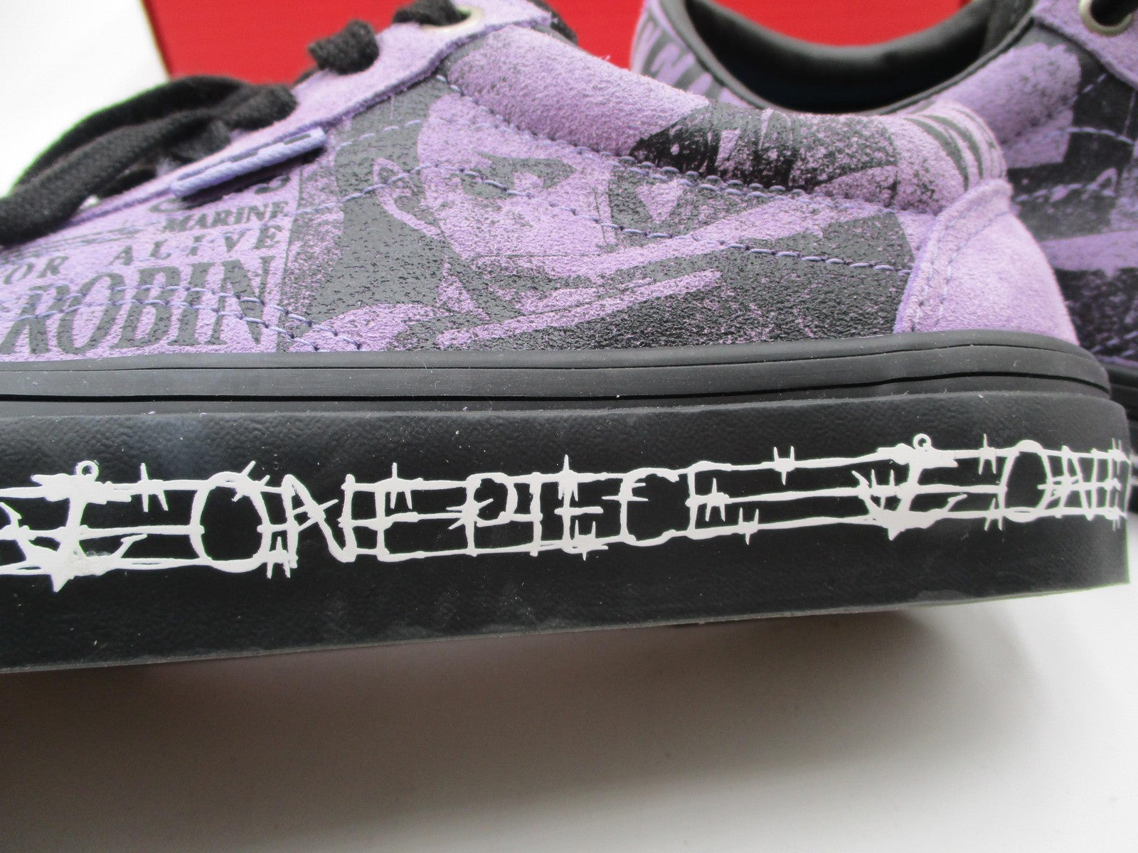 Vans One Piece Nico Robin Shoes Mens Sz 4.5 Purple Black Skateboarding Anime 1J111
