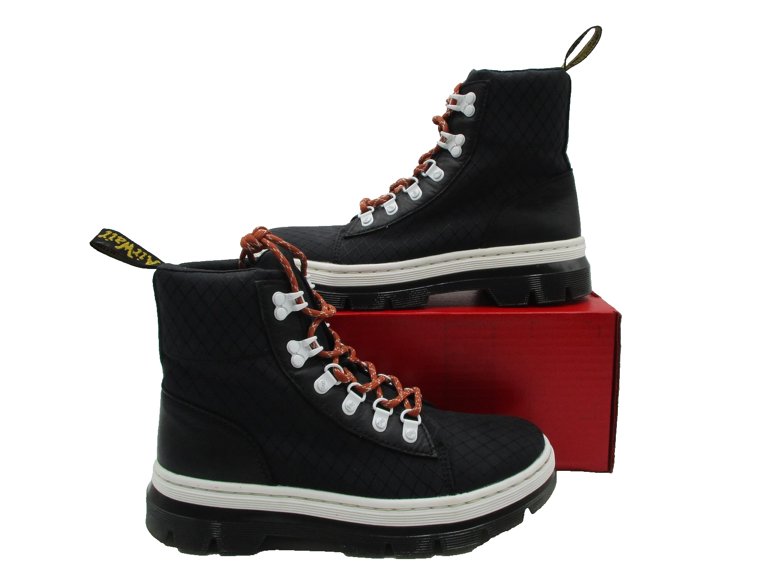 Dr. Martens Combs Ripstop Boots Women's Size 8 Black/White Lace Up AirWair 1F50