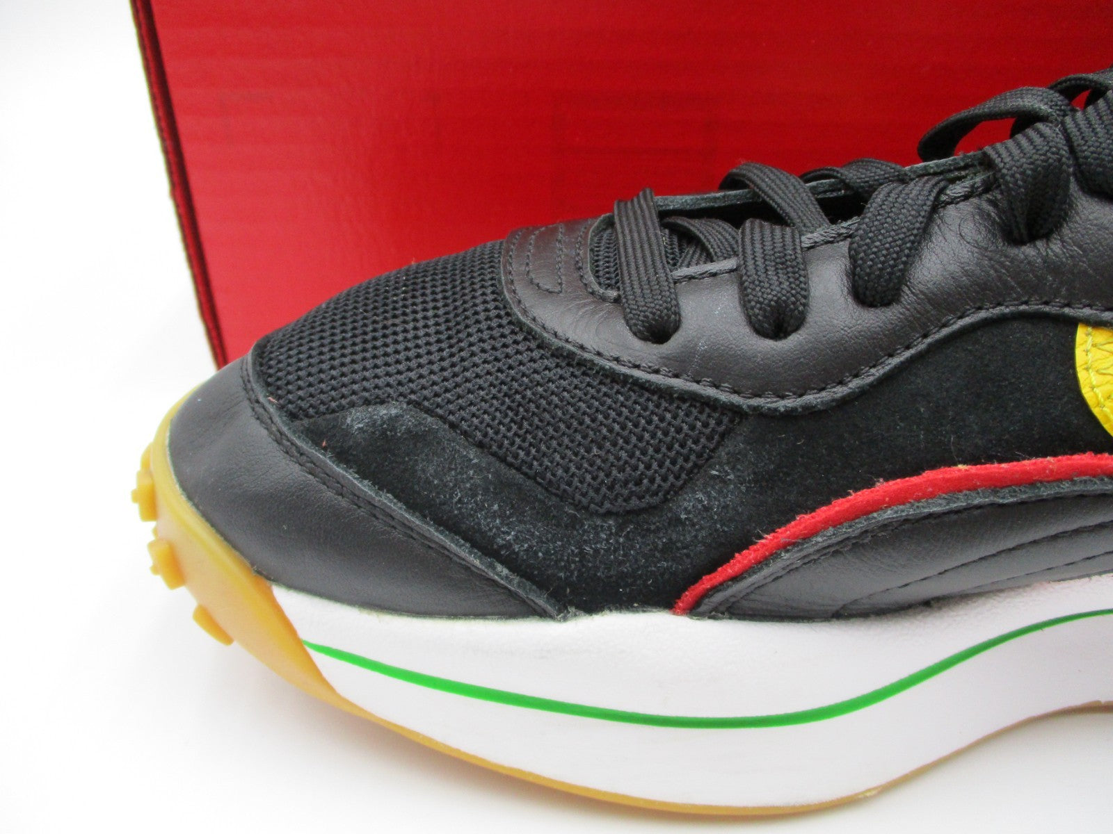 Puma Mirage Sport Retro Sneakers Black Red Yellow Men’s Size 9 37582002 (1B9)5