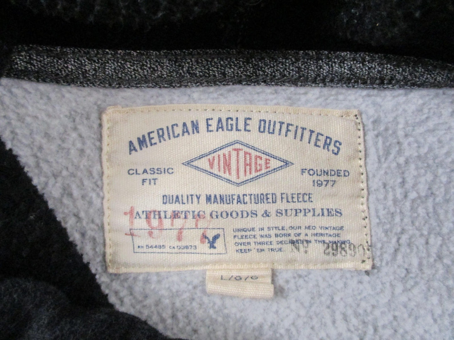American Eagle Outfitters Hoodie Mens Large Gray Fleece Sweatshirt Eagle Graphic2
