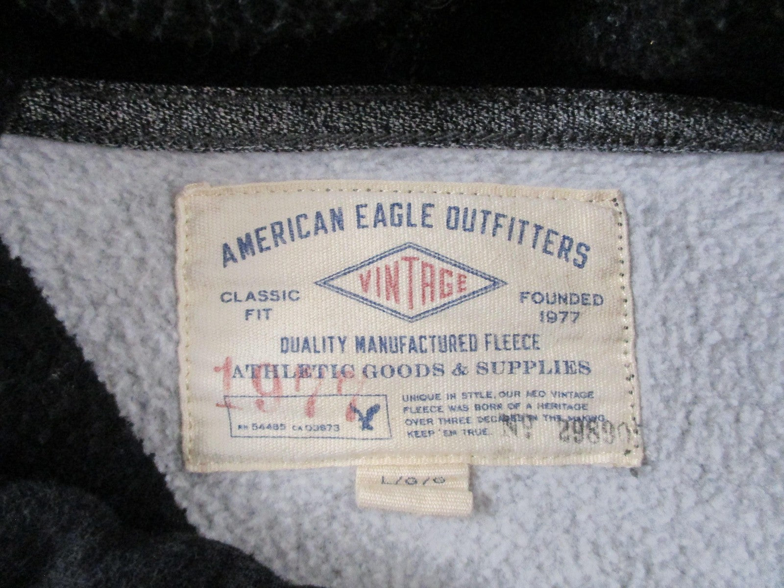 American Eagle Outfitters Hoodie Mens Large Gray Fleece Sweatshirt Eagle Graphic2