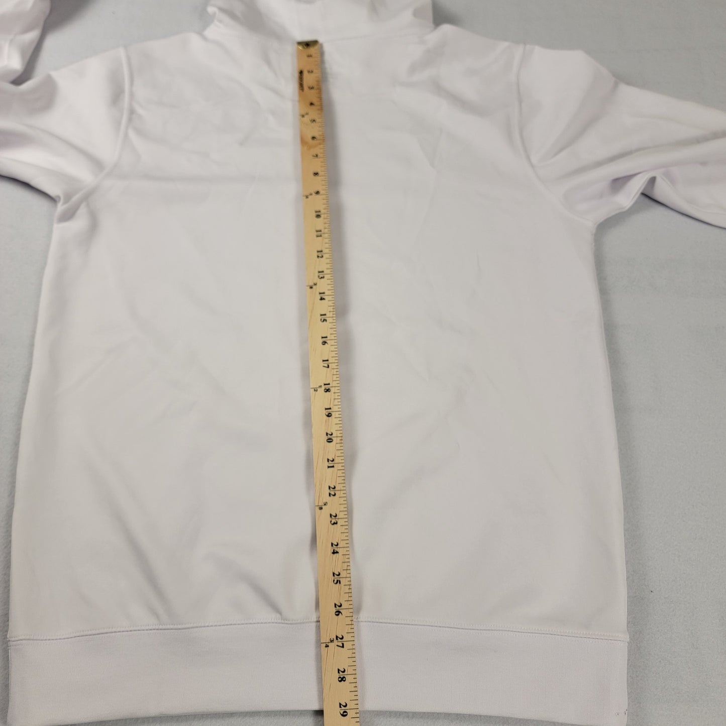 CRISP Men’s White Hoodie 2XL Pullover Stretch Lightweight Hooded Sweatshirt 6814