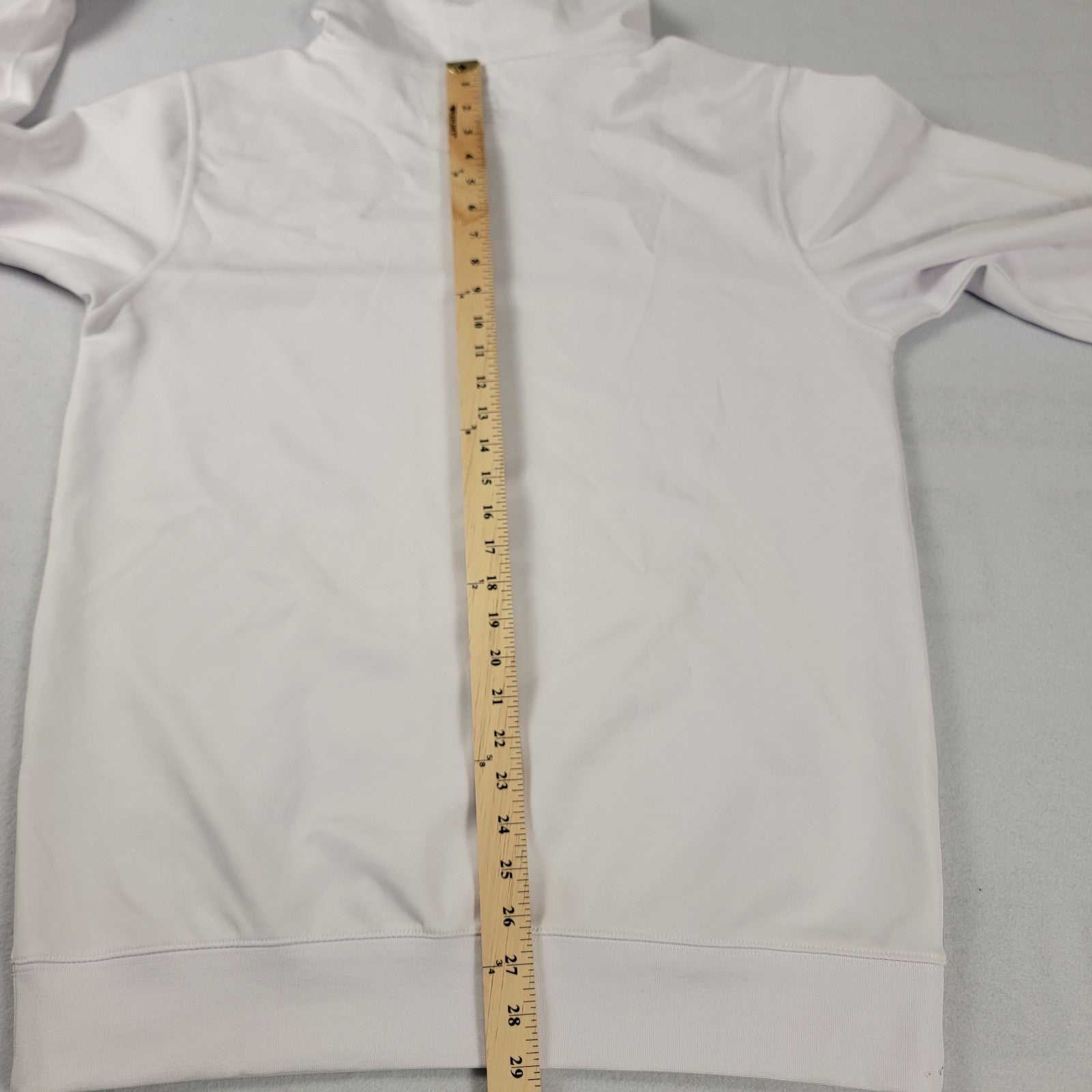 CRISP Men’s White Hoodie 2XL Pullover Stretch Lightweight Hooded Sweatshirt 6814