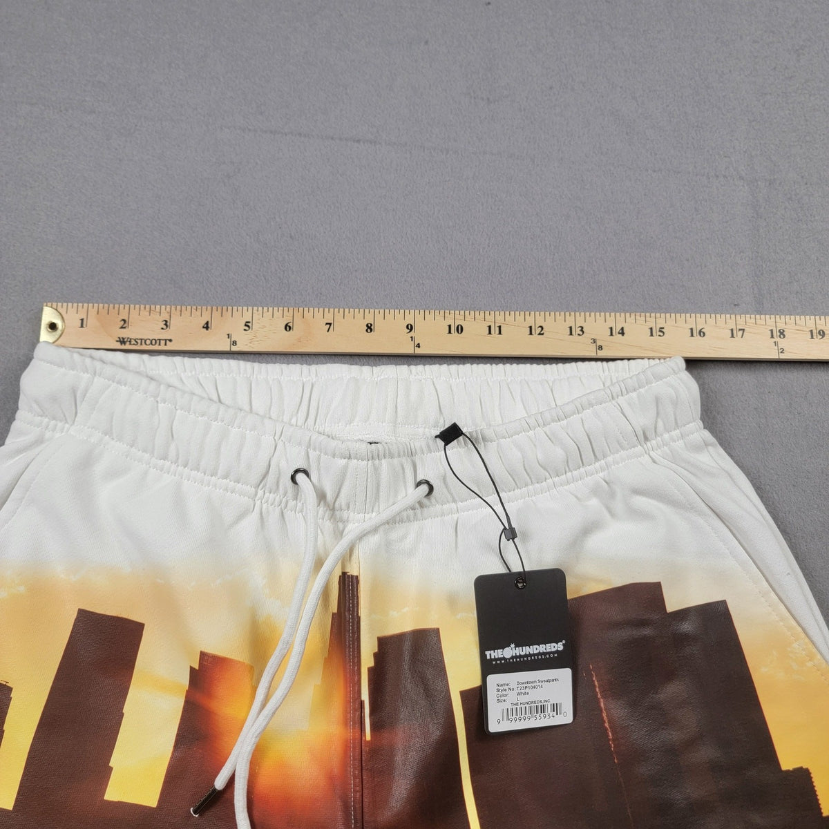 The Hundreds Downtown Sweatpants White Skyline Joggers Mens L NWT4