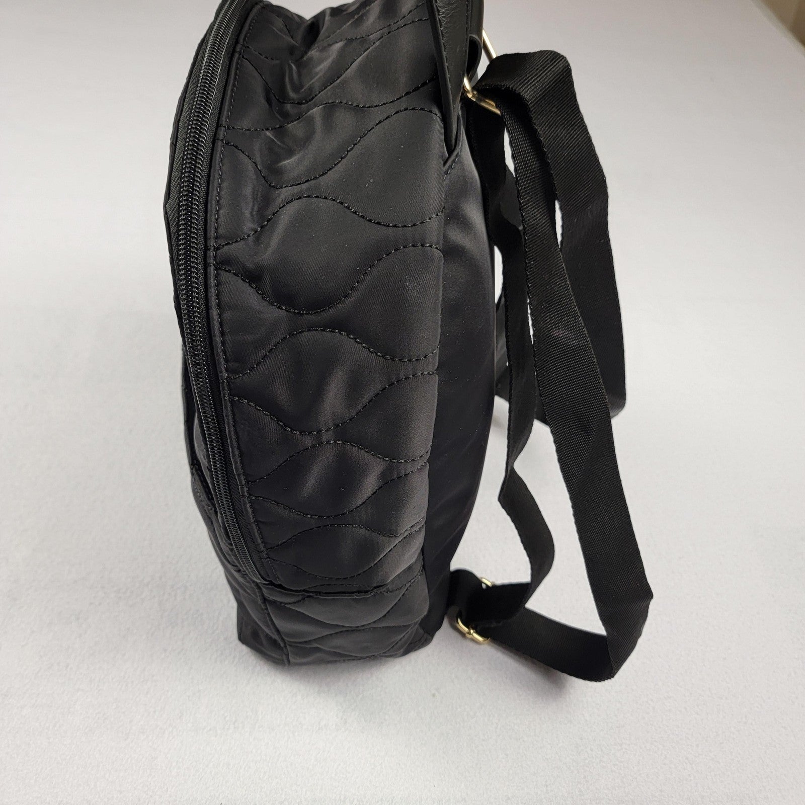 Tommy Hilfiger Backpack Womens Black Quilted Mini Bag Nylon Lightweight 69J90101