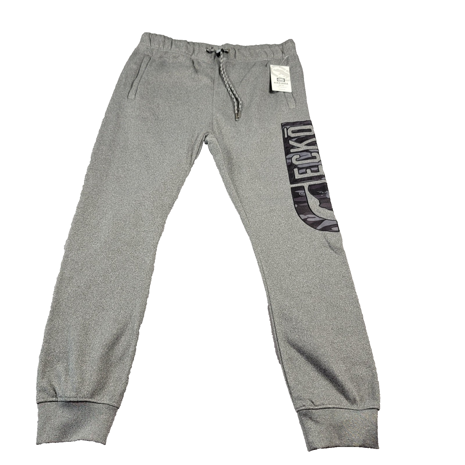 Ecko Unltd Pants Mens Medium Joggers 2 pr Bundle Black Gray Marled Camo New 9063
