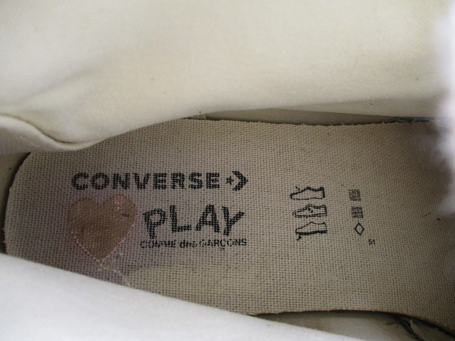 Converse x Comme des Garçons PLAY Chuck 70 Hi Shoes Mens Sz 10 Gray 171847C 1D216