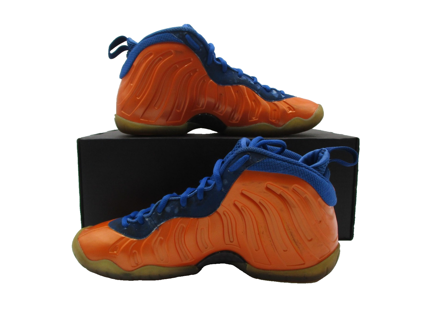 Nike Little Posite One NY Knicks Size 7Y Orange Blue Foamposite 644791800 1O61