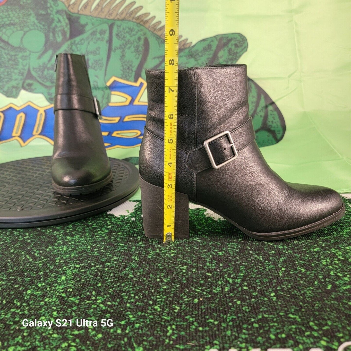SOUL Naturalizer Womens Black Block Heel Booties Shoes 8 Wide Sz 8W8