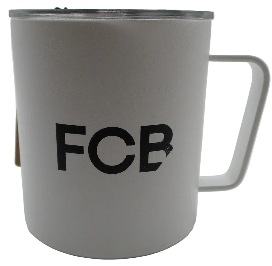 MiiR 12oz Camp Cup Mug White Insulated Handle Slide Lid FCB Logo BRANDED0