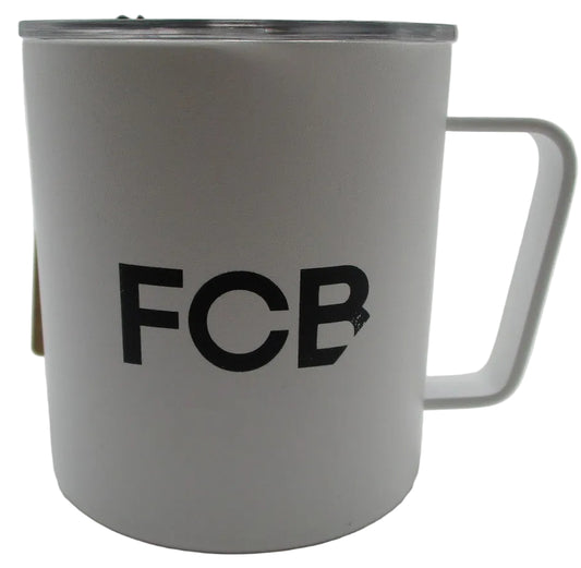 MiiR 12oz Camp Cup Mug White Insulated Handle Slide Lid FCB Logo BRANDED0