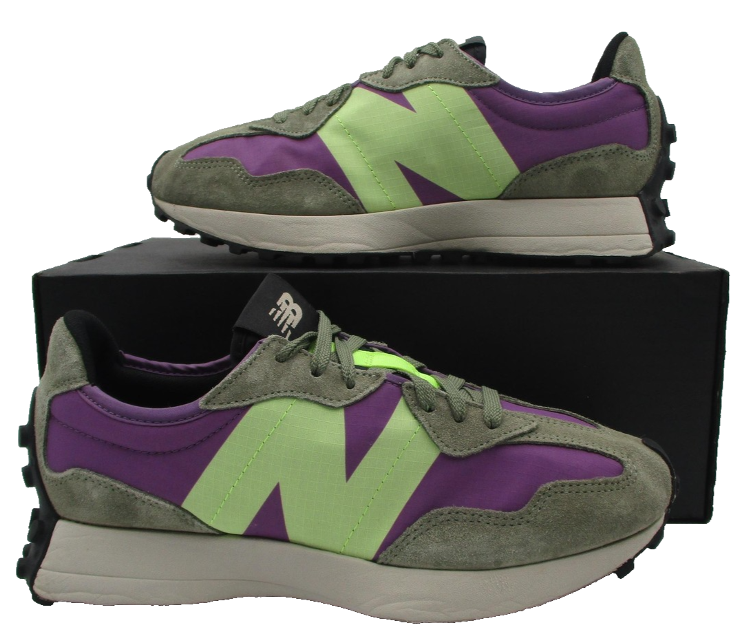 New Balance 327 'Sour Grape Bleached Lime Glow' Mens Sz 8.5 Sneakers MS327TC 1R40