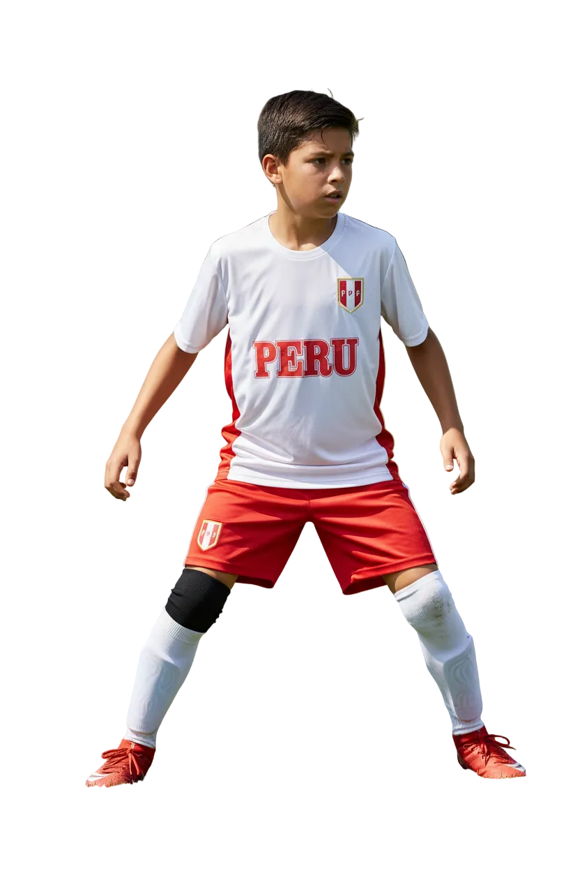 Peru Soccer Jersey OSFA Red White 0