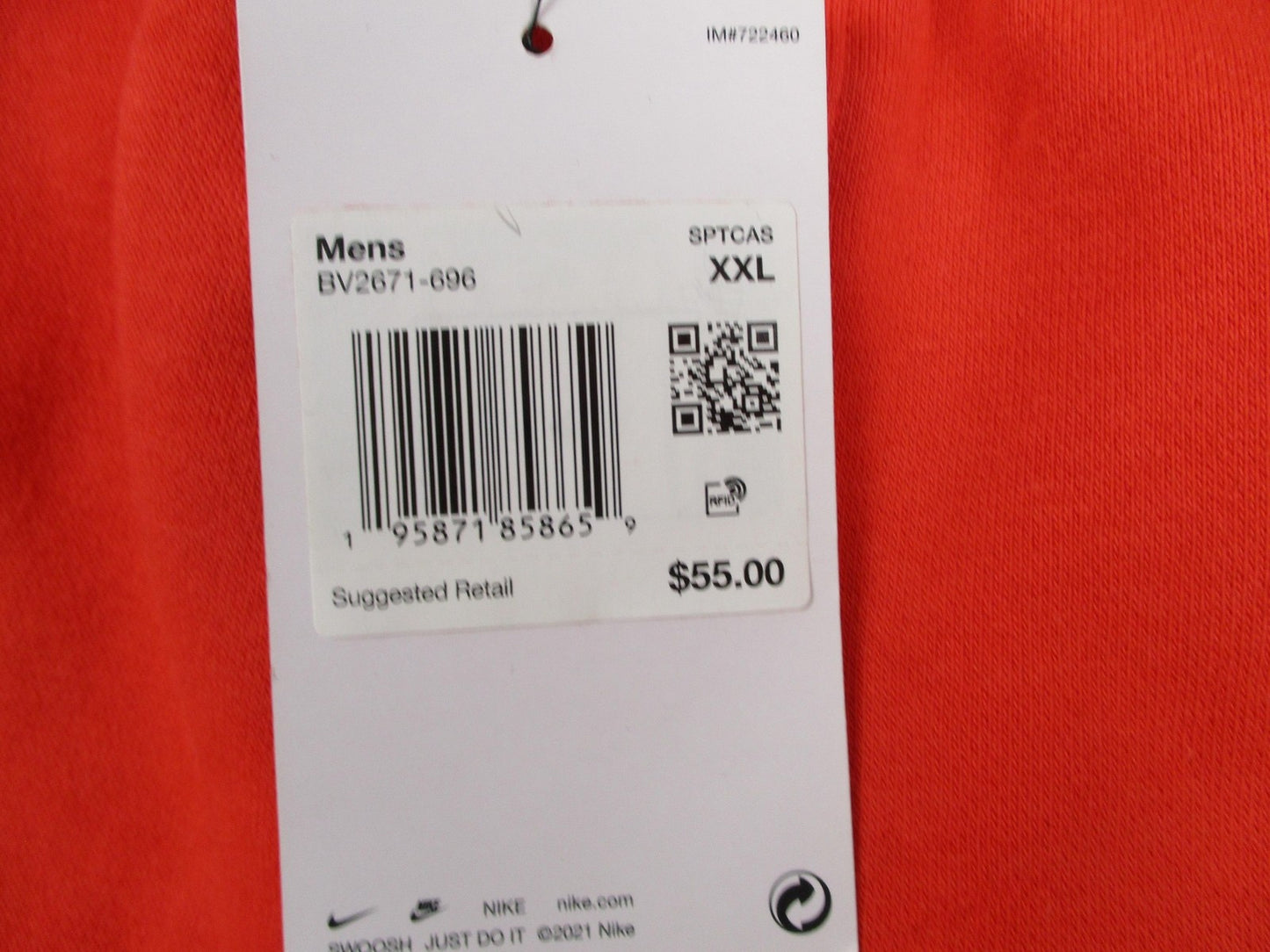 Nike Sportswear Club Fleece Pants Mens 2XL Red Joggers Sweatpants Taper Leg 12455