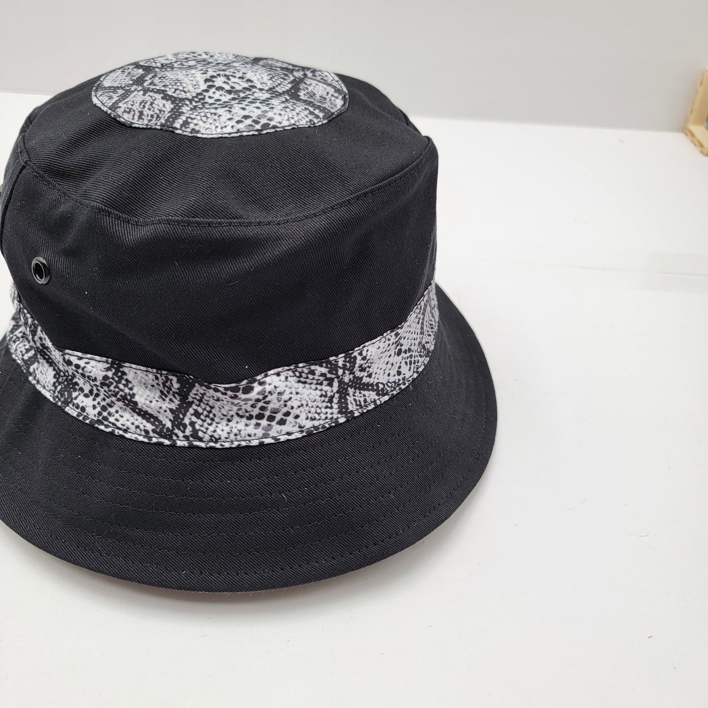 The Hideout Clothing THC Bucket Hat Black Snakeskin Print Ltd Edition 1 of 1001