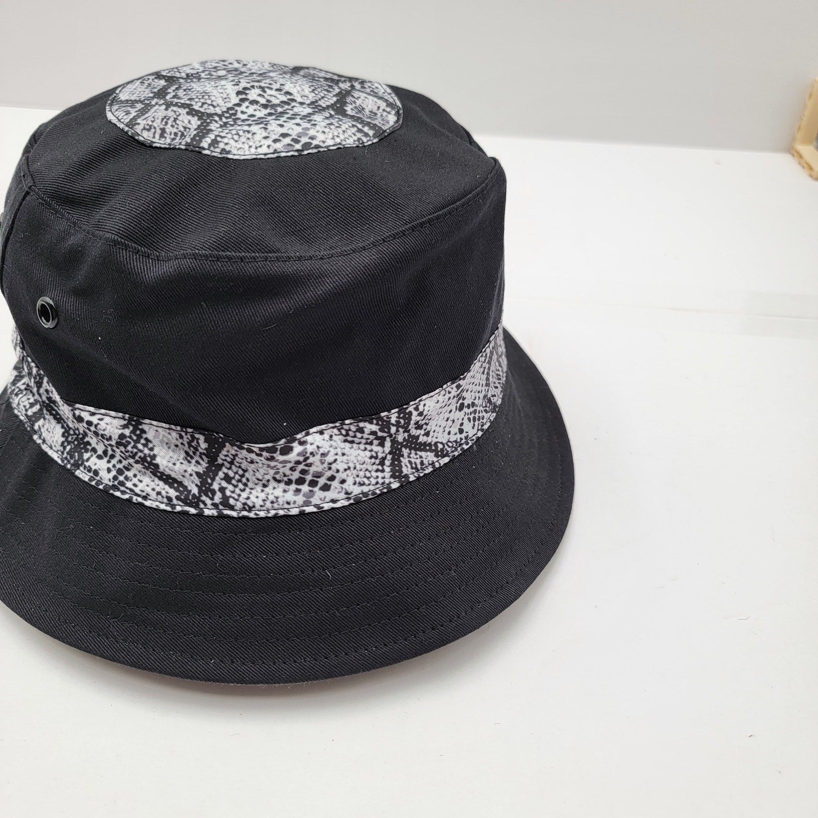 The Hideout Clothing THC Bucket Hat Black Snakeskin Print Ltd Edition 1 of 1001
