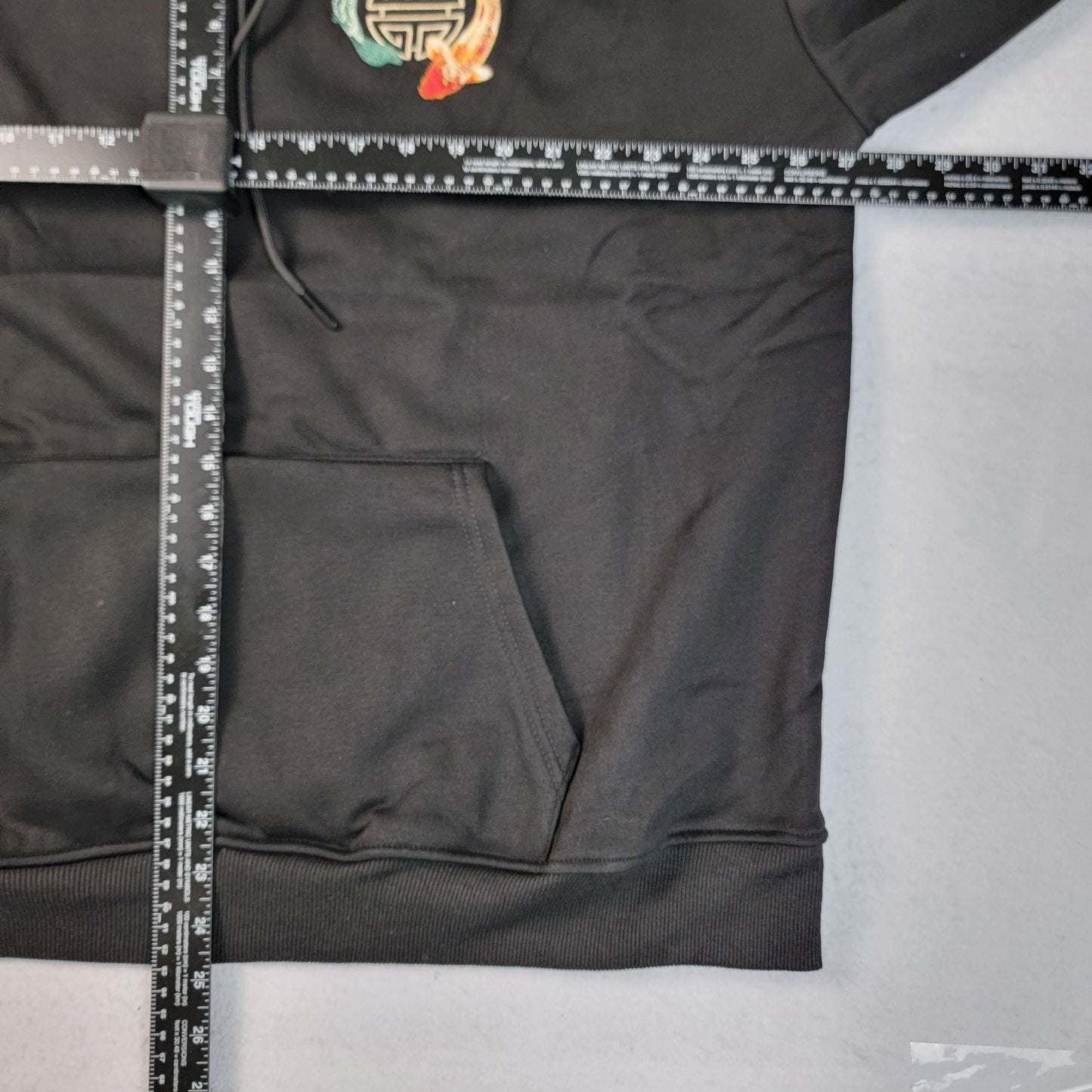 NIEPCE Hoodie Mens 2XL Black Embroidered Koi Fish Pullover Sweatshirt New