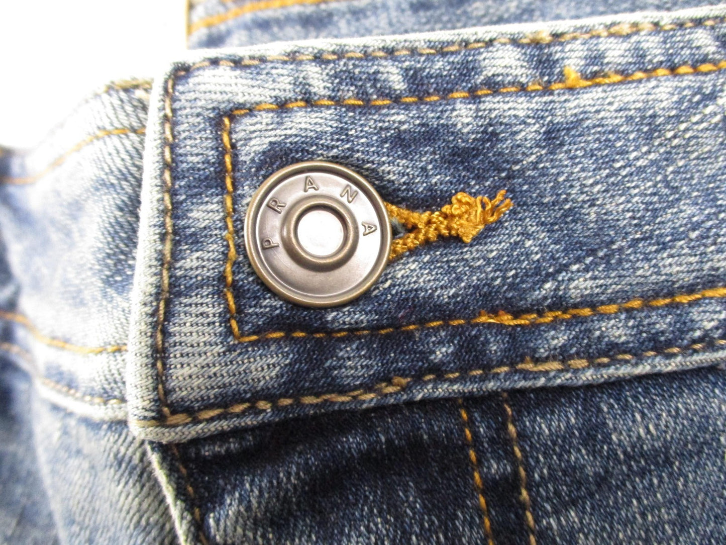 PrAna Axiom Jeans Mens 32x32 Blue Antique Stone Wash Straight Stretch Denim12