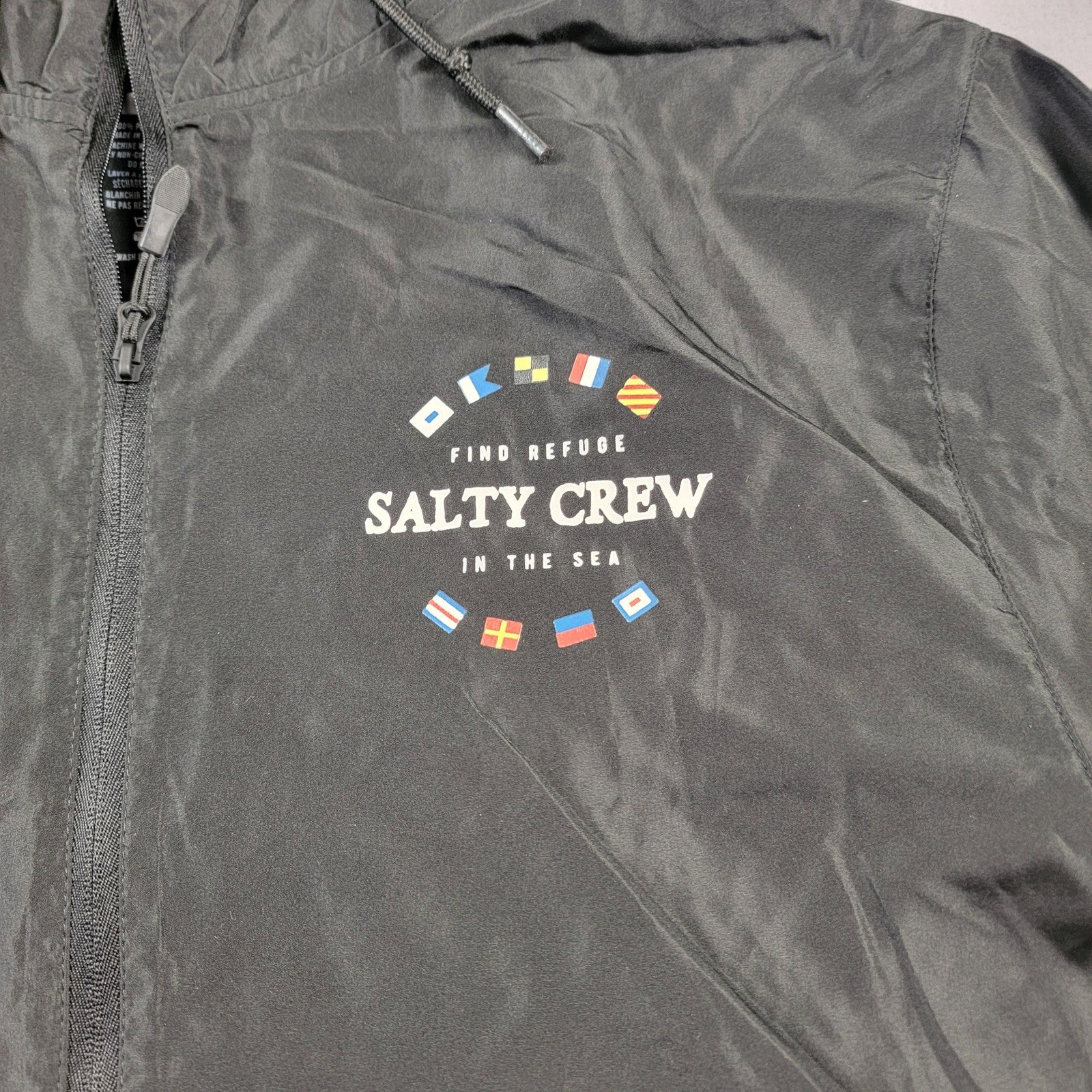 2 Pack Bundle Salty Crew Jacket Mens XL Black Hooded Windbreakers