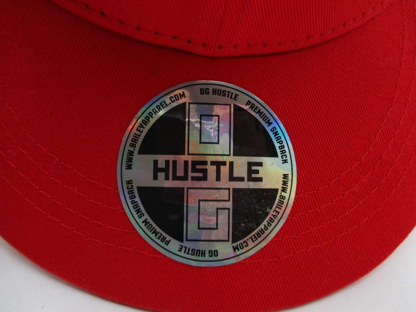 Hustle Blessed Hat Cap Snap Back Mens One Size Red Gothic Script Embroidered3