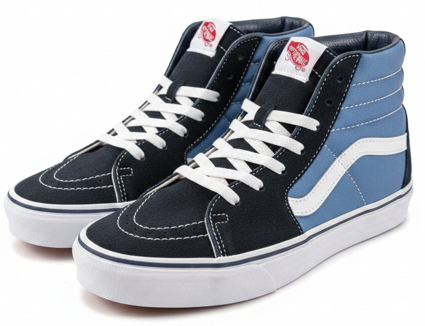 Vans "Sk8Hi" Sneakers (Navy) Men's Canvas Suede Skateboard HighTop Shoes Sz 7M0