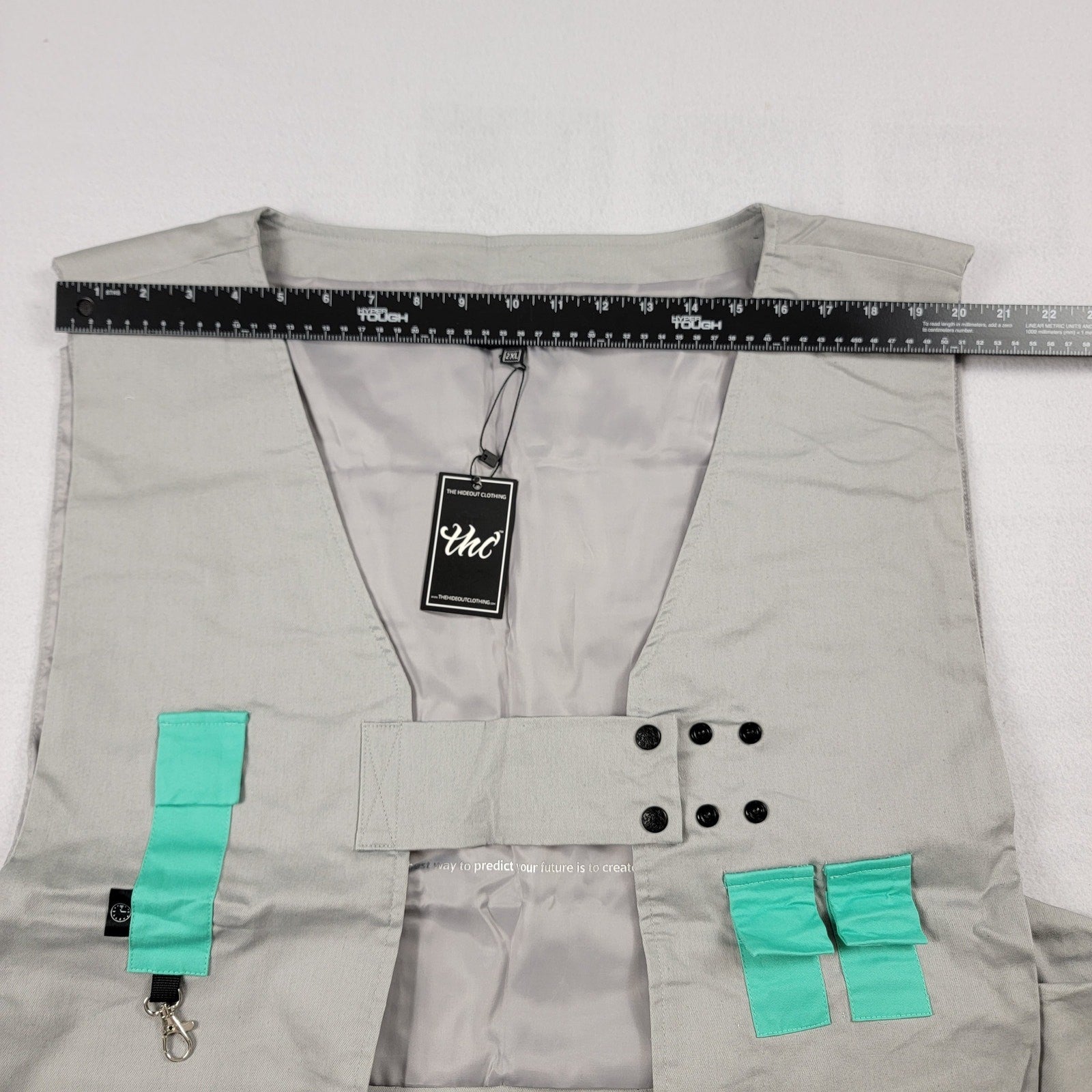 The Hideout Clothing Utility Vest & Pants Set Black Gray 2XL NWT 806077
