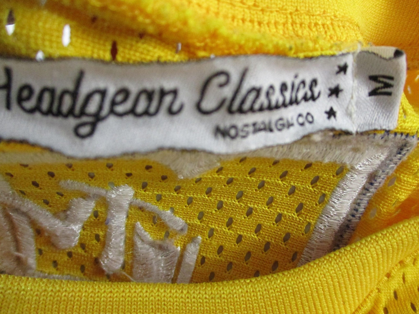 90's Headgear Classics Jersey Mens Medium Yellow Method Man MTV Rock N Jock 14865