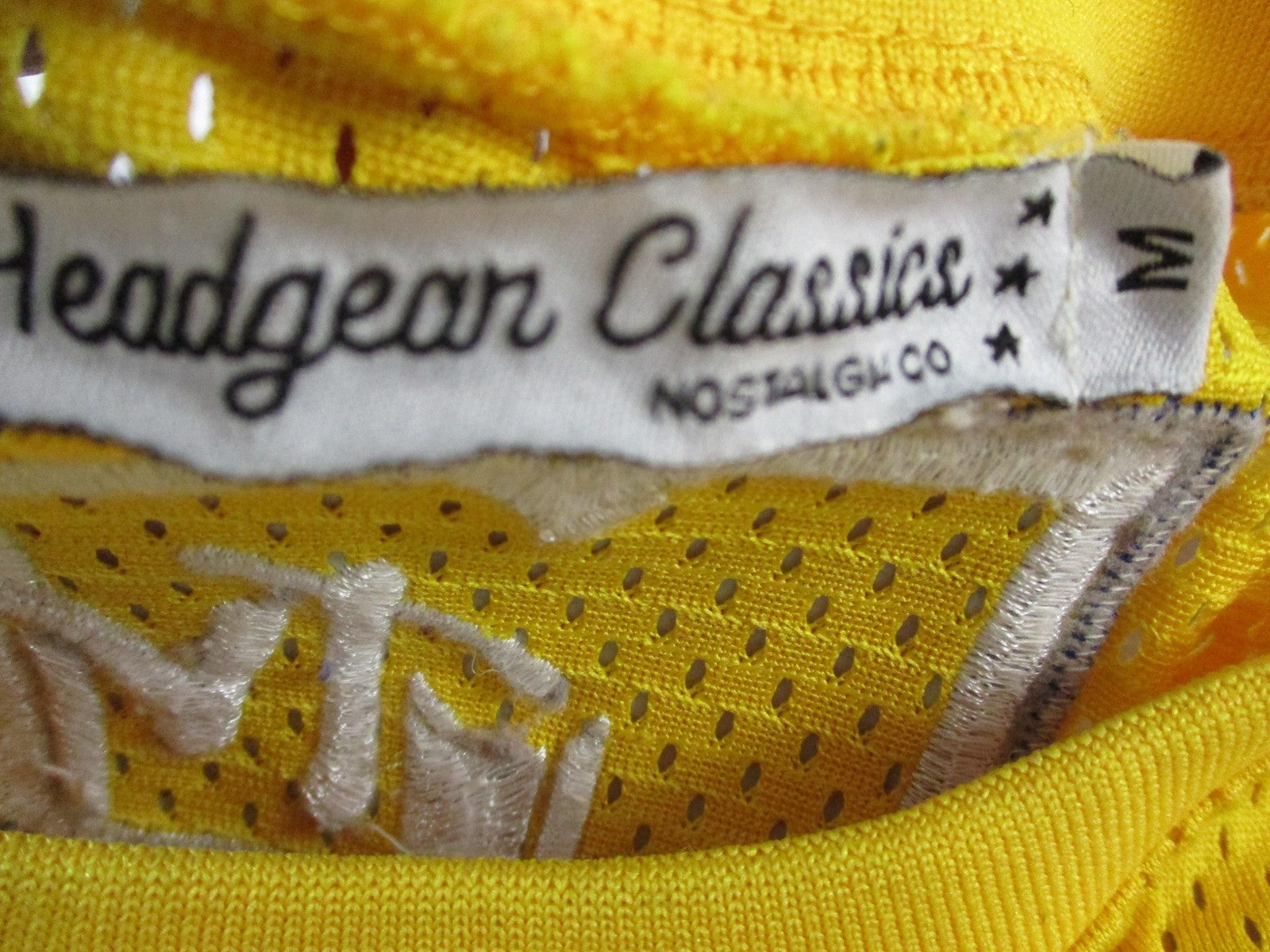 90's Headgear Classics Jersey Mens Medium Yellow Method Man MTV Rock N Jock 14865