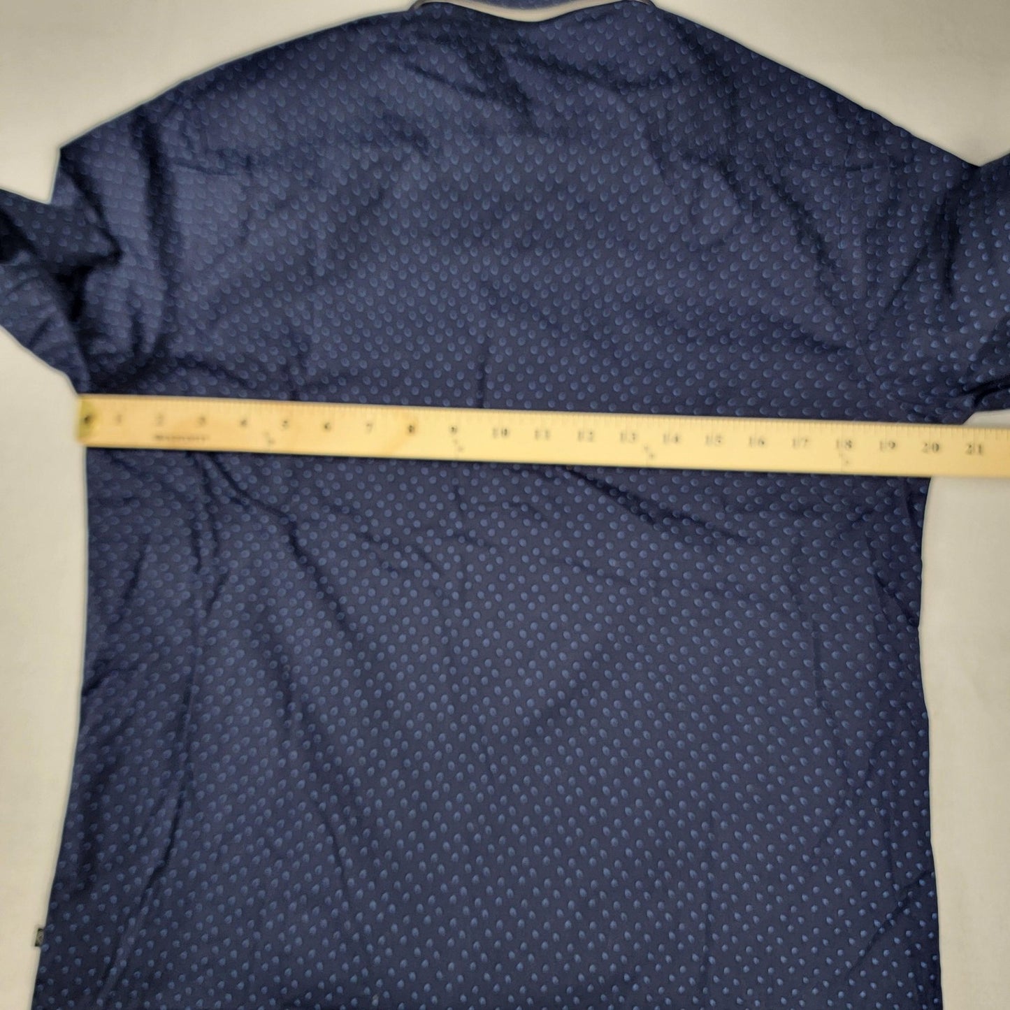 Indigo Star Shirt Mens Small Navy Sans Long Sleeve Button Up Patterned Dress 6065