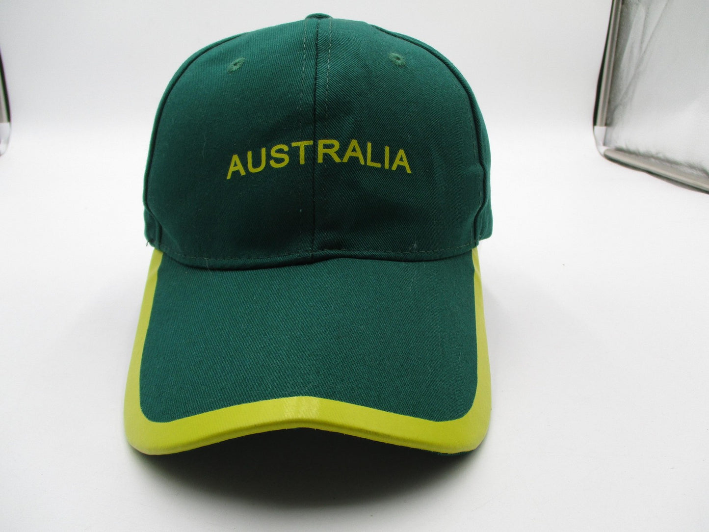 Australia Hat Cap Strap Back Mens One Size Green Yellow Kangaroo Emu Souvenir0