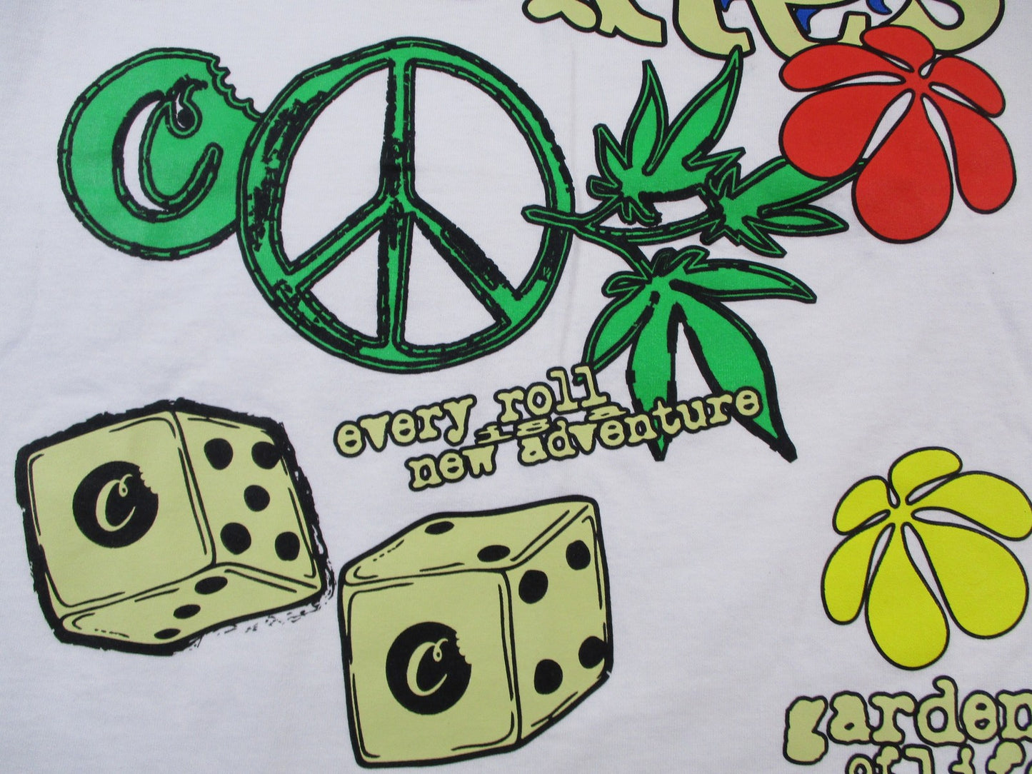 Cookies Shirt Mens Med White Garden Of Life Peace Streetwear Graphic Tee 1378794