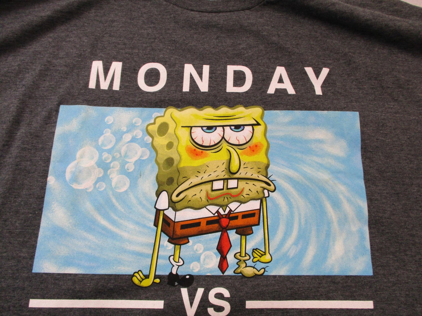 SpongeBob SquarePants Shirt Mens 2XL Gray Monday VS Friday Hybrid Apparel Funny3