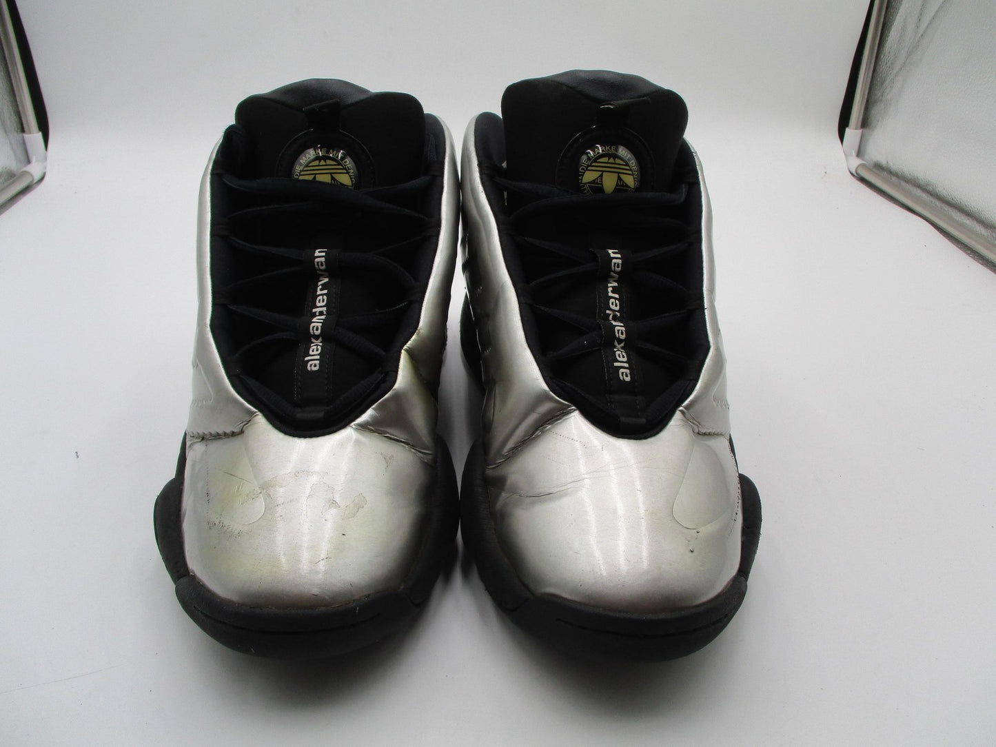 Adidas Alexander Wang Puff Trainer Shoes Mens Size 10.5 Silver Black Sneaker 1J84