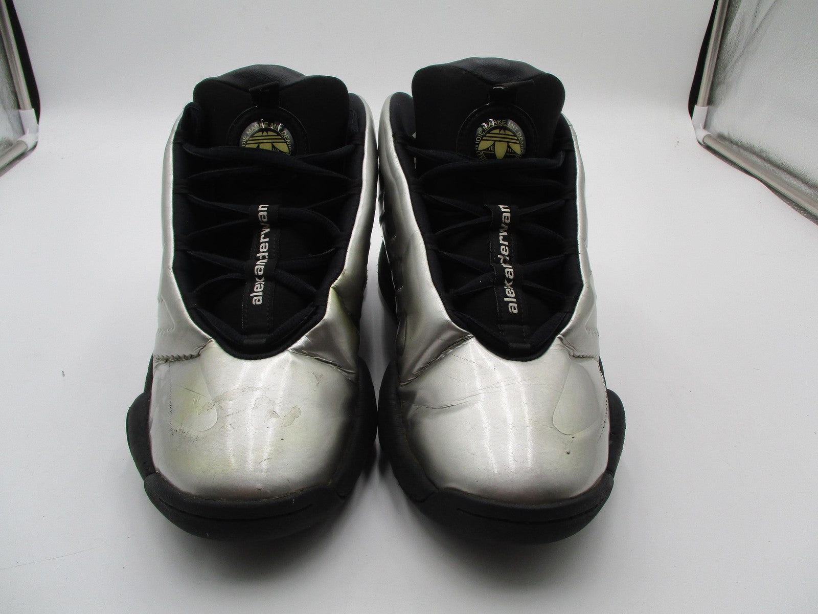 Adidas Alexander Wang Puff Trainer Shoes Mens Size 10.5 Silver Black Sneaker 1J84
