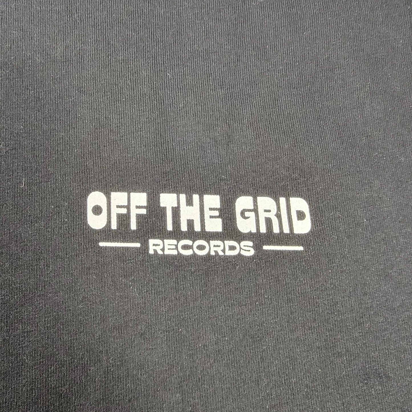 Off The Grid Records Shirt Small Black Graphic Back Print Music Label