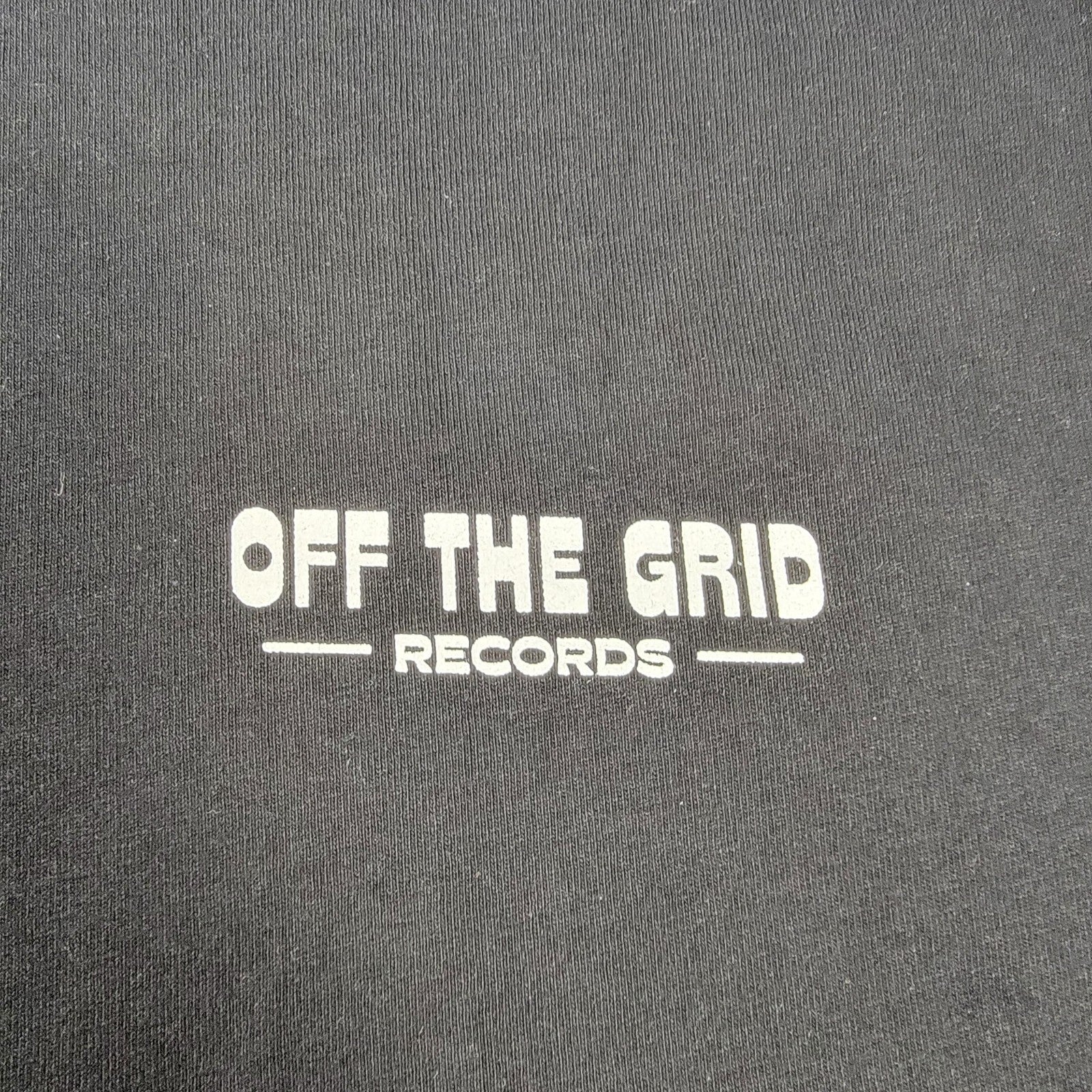 Off The Grid Records Shirt Small Black Graphic Back Print Music Label