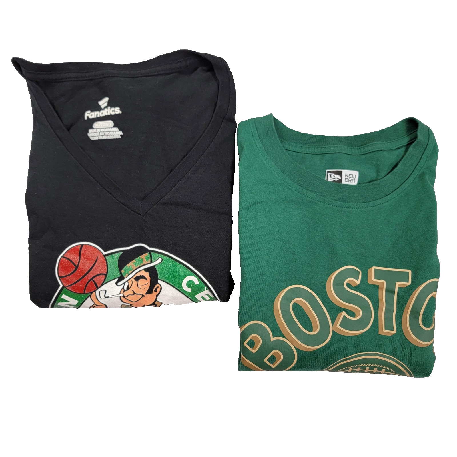 Boston Celtics Shirt 2 Pack XL Long Sleeve Green Black NBA New Era Fanatics 11330