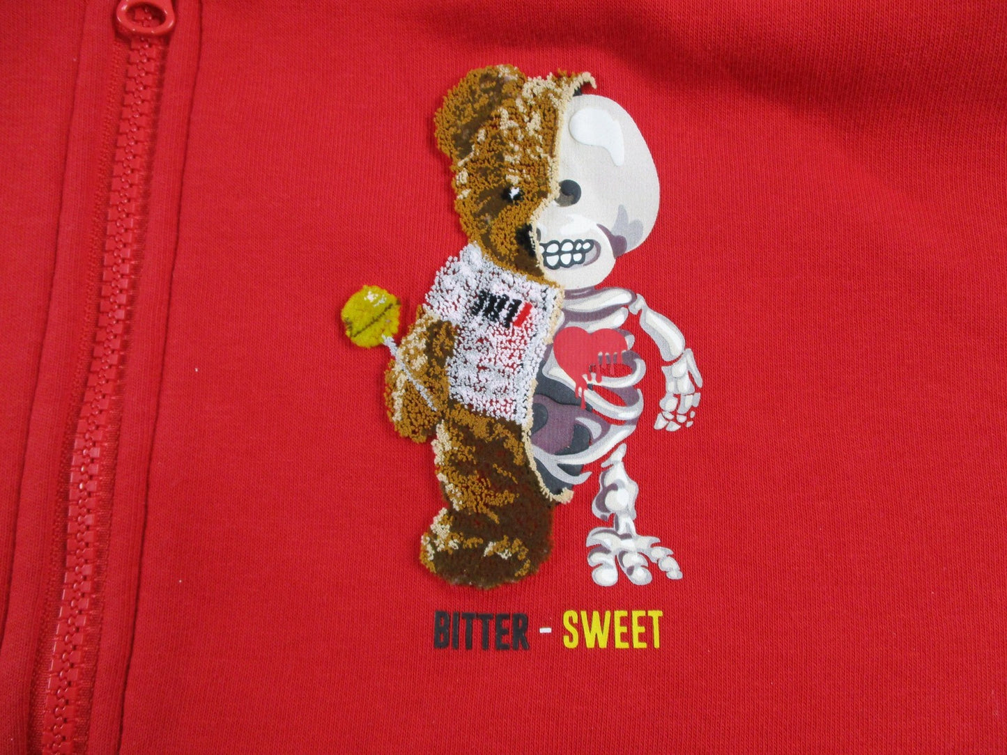 Loop Tracksuit Mens 2XL Red Bitter Sweet Bear Graphic Fleece Hoodie Joggers 16941