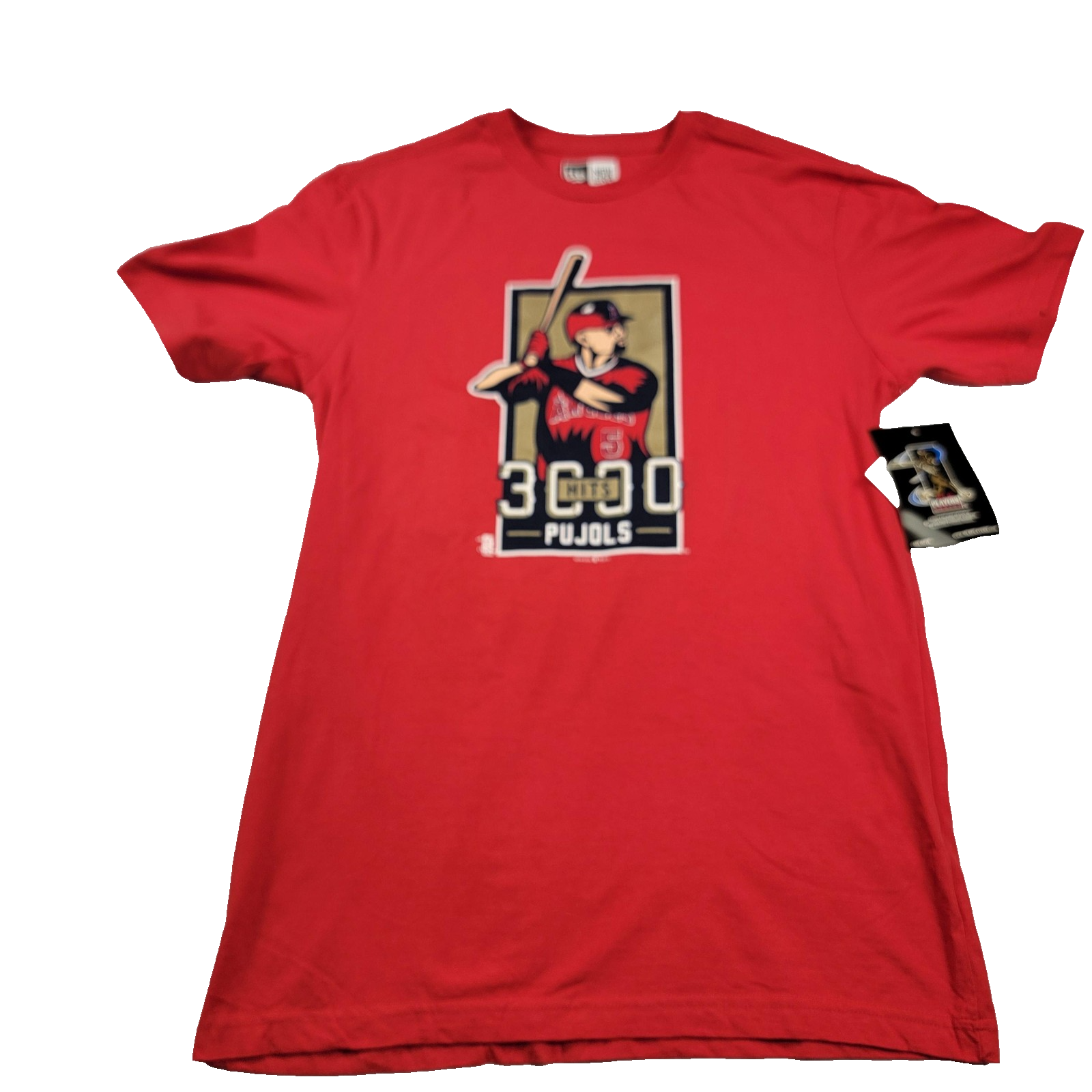 Los Angeles Angels Shirt Mens Med Red MLB Baseball New Era Pujols 3000 Hits 10000