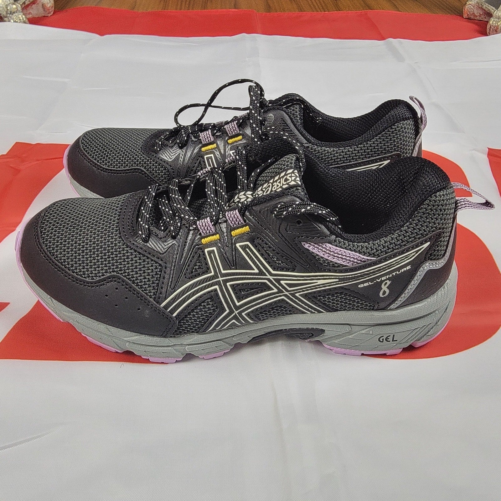 ASICS Wmns Gel Venture 8 Wide 'Black Ivory'  Sz 9 1012A706 002